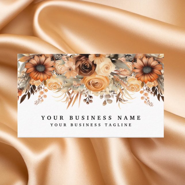 Boho Gold und Champagner Blume Business Cards Visitenkarte (Von Creator hochgeladen)