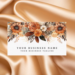 Boho Gold- und Champagner-Blumen Visitenkarten Visitenkarte