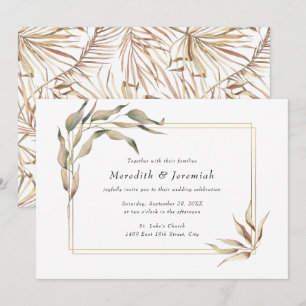 Boho Golden Greenerity Einladung Hochzeit