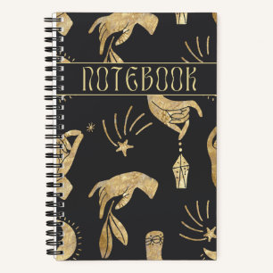 Boho Golden Hands Magical Spiral Notebook Notizbuch