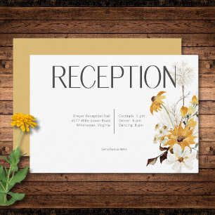 Boho Golden Yellow Meadow Blume Gold Empfang Begleitkarte