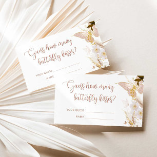 Boho Goldfolie rät, wie viele Schmetterlingsküsse Begleitkarte