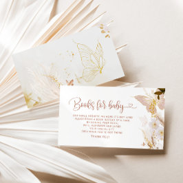 Boho Goldschmetterlingsbücher für Babytickets Begleitkarte