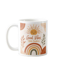 Boho Good Vibes Tasse - Hallo Sonnenschein Regenbo