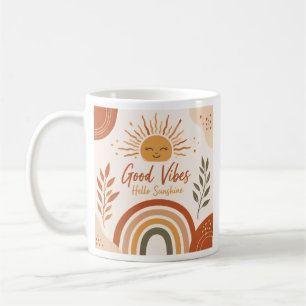 Boho Good Vibes Tasse - Hallo Sonnenschein Regenbo