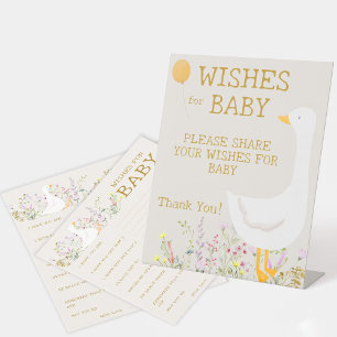 Boho Goose Duck Wildblume Baby Shooting wünscht Un Sockelschild