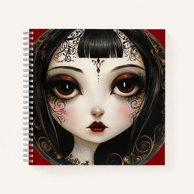 Boho Goth Girl Notizbuch (Vorderseite)