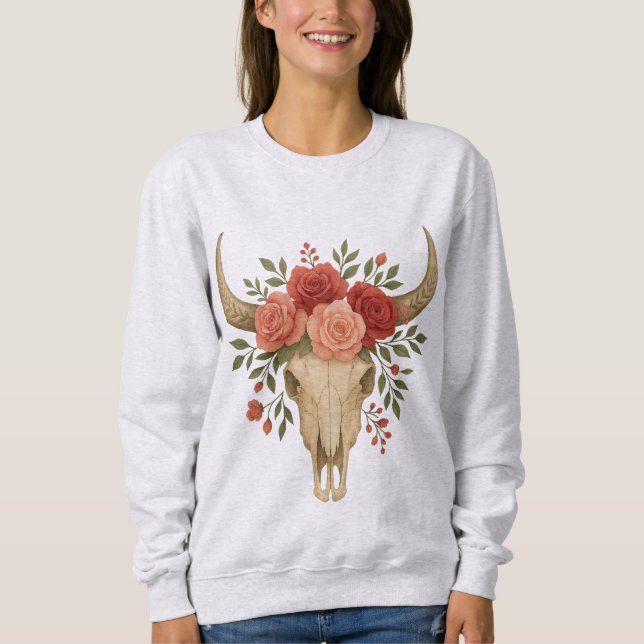 Boho Gothic Floral Sweatshirt (Vorderseite)