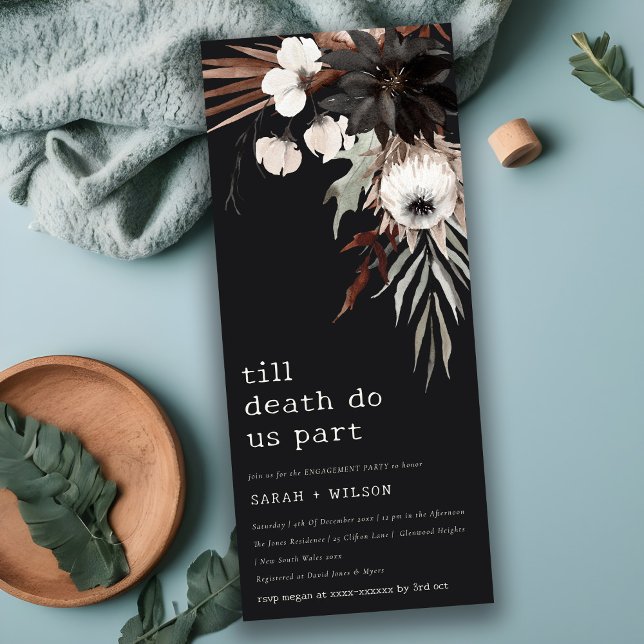 Boho Gothic Rust Black Botanical Engagement Einladung (Von Creator hochgeladen)