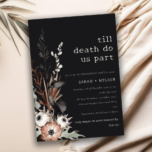 Boho Gothic Rust Black Botanical Verlobung Einladung