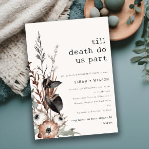 Boho Gothic Rust Black Botanical Verlobung Einladung