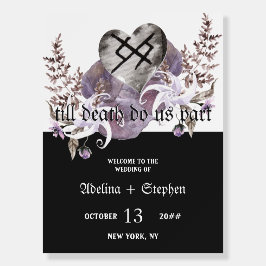 Boho Gothic Viking Wildblume Wedding Welcome Sign