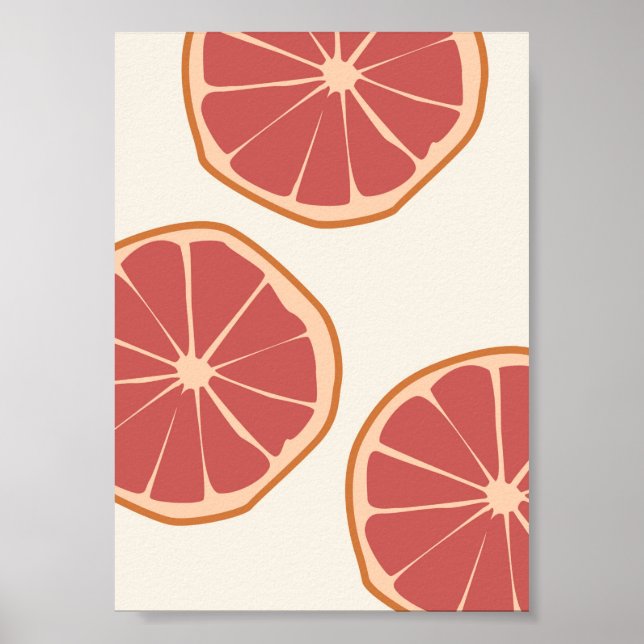 Boho Grapefruit Slices Tropical Summer Print Poster (Vorne)