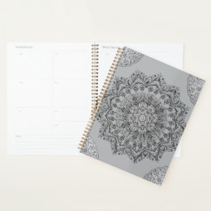 Boho-Grau-Mandala-Ästhetik-Tagesplaner Planer
