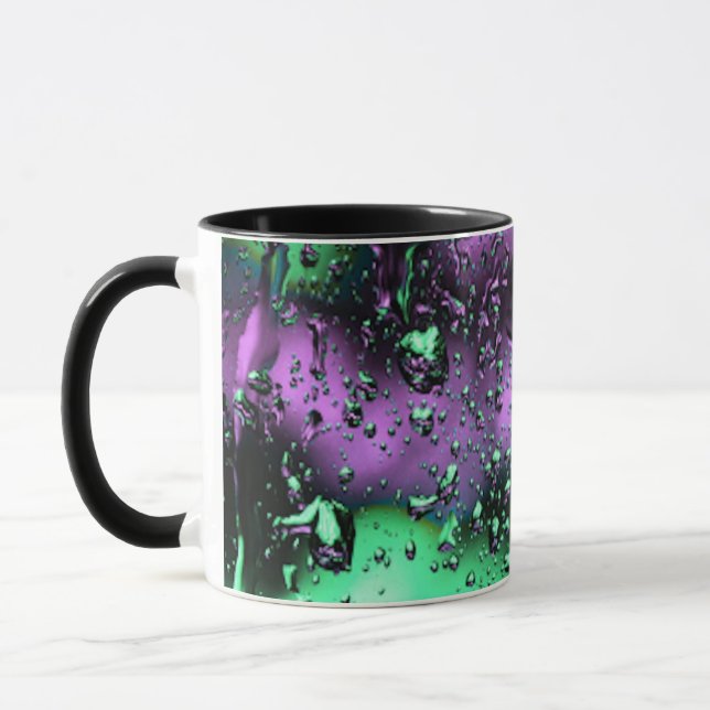Boho Green and Purple Abstract Modern Art Tasse (Links)