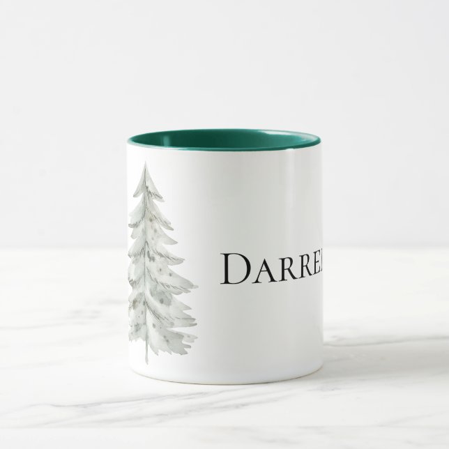 Boho Green Christmas Tree Tasse (Zentrum)