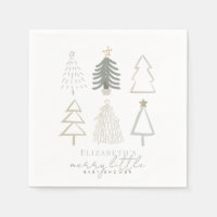Boho Green Christmas Trees Baby Shower