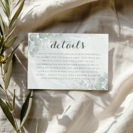 Boho Green Eucalyptus Wedding Details  Begleitkarte