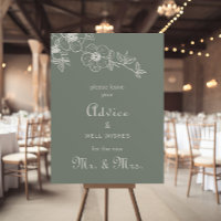 Boho Green Floral Wedding Advice und Well Wishings