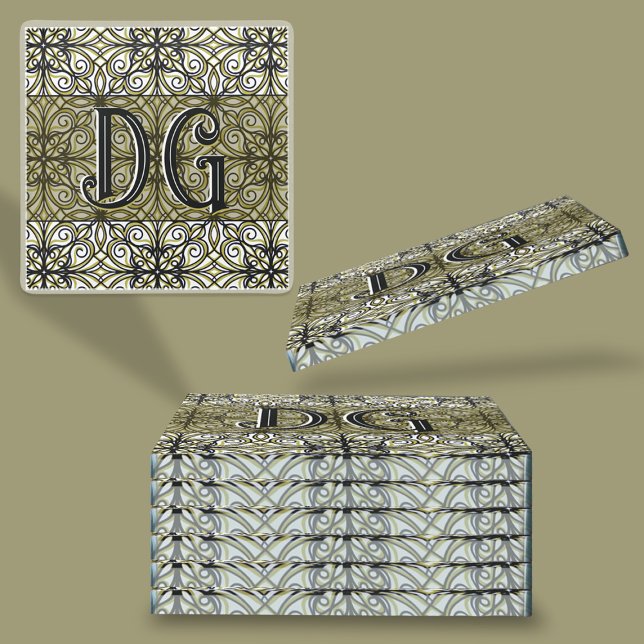 Boho Green Gemustert Glasuntersetzer (Von Creator hochgeladen)