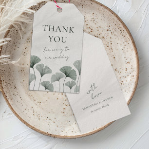 Boho Green Ginkgo Gastgeschenk Hochzeit Gift Tags Geschenkanhänger