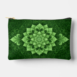 Boho Green Mandala Blume Zubehörtasche