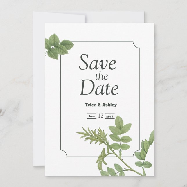 Boho Green Mint Elegant Wedding  Invitation Einladung (Vorderseite)