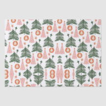 Boho Green Pink Orange Rustikale Weihnachtsbaumen