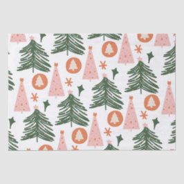 Boho Green Pink Orange Weihnachtsbaumen Seidenpapier