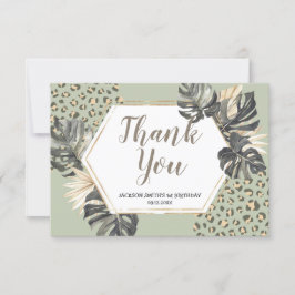 Boho Green Sage Wild One Danked Card Dankeskarte