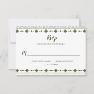 Boho Green Stammesgrenze RSVP Karte