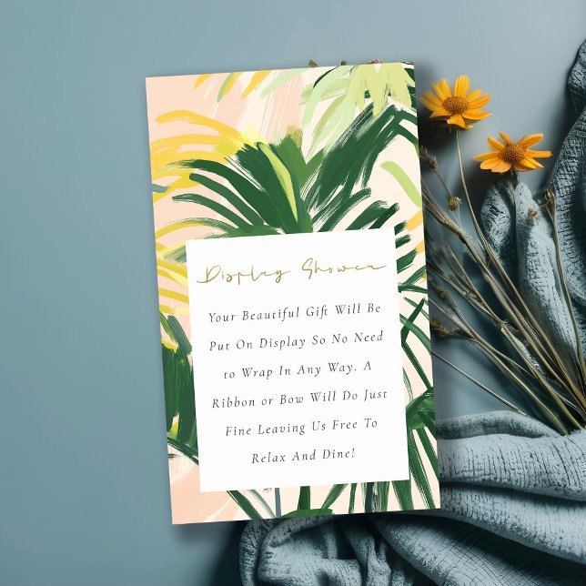 Boho Green Tropic Palm Display Dusche Baby Dusche Begleitkarte (Von Creator hochgeladen)