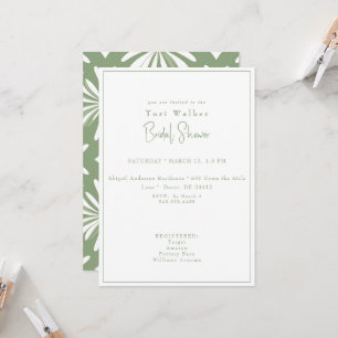 Boho Green und White Brautparty Einladung