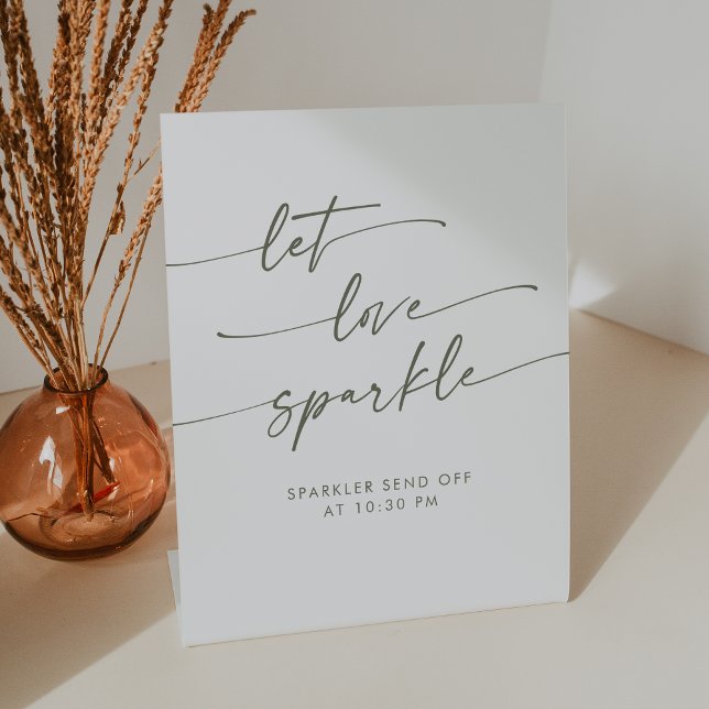 Boho Green und White Sparkler senden Hochzeit ab Sockelschild (Boho Green and White Sparkler Send Off Wedding Pedestal Sign)