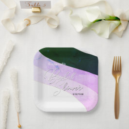 Boho Green Violet Shaded Streams Custom Pappteller