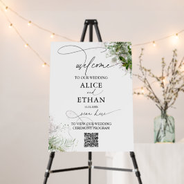 Boho Greenery Begrüßungszeichen mit Online-Program