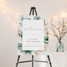 Boho Greenery Blätter Baby Dusche Begrüßungszeiche