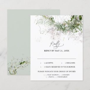 Boho Greenery Blätter Wedding RSVP