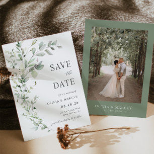Boho Greenery Botanical Save the Date Einladung