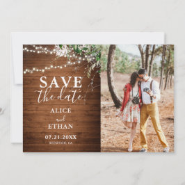 Boho Greenery Calligraphy Foto Save the Date