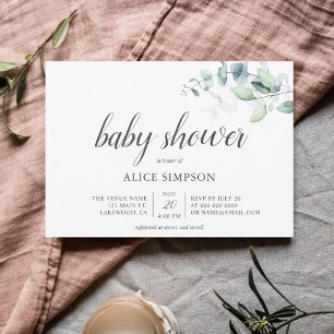 Boho Greenery Eucalyptus Baby Shower Einladung