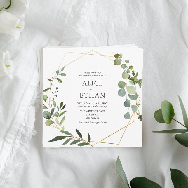 Boho Greenery Eucalyptus Botanische Hochzeit Einladung (Von Creator hochgeladen)