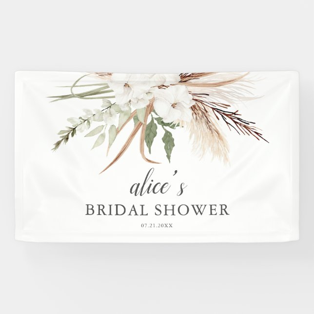 Boho Greenery Eucalyptus Brautparty Banner (Horizontal)