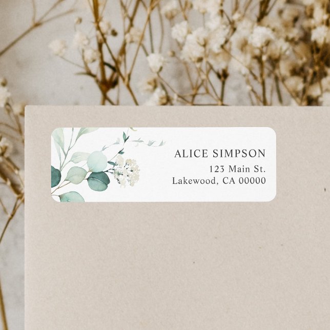 Boho Greenery Eucalyptus Wedding Label (Von Creator hochgeladen)