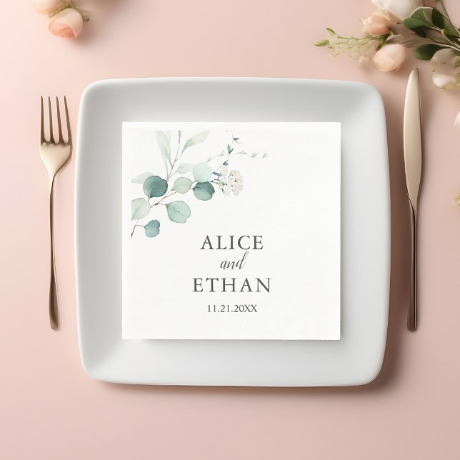 Boho Greenery Eucalyptus Wedding Serviette (Von Creator hochgeladen)