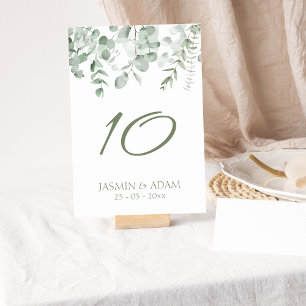 Boho Greenery Foliage Eucalyptus Wedding Tischnummer