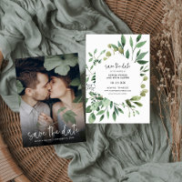 Boho Greenery Foto Save the Date