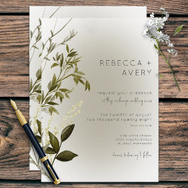Boho Greenery Modern Wedding Einladung