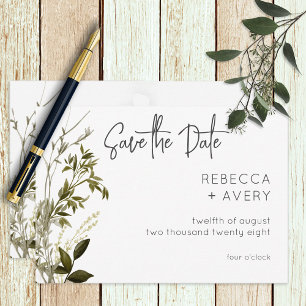 Boho Greenery Moderne Blumenhochzeit Save The Date