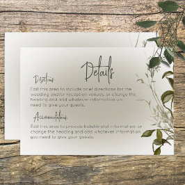 Boho Greenery Moderne Details Hochzeit Begleitkarte